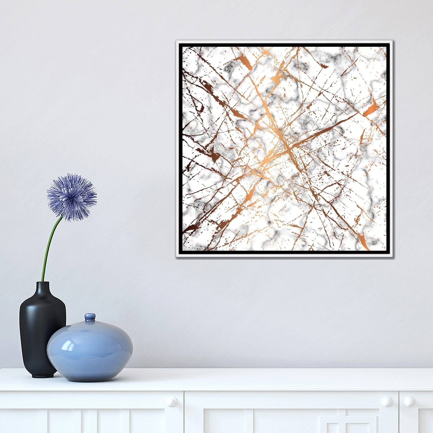 iCanvas "Marbled" by Honeymoon Hotel Framed Canvas Print Bed Bath